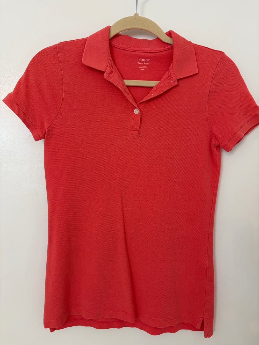 J. Crew Women's Coral-Red Polo Shirt